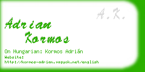 adrian kormos business card